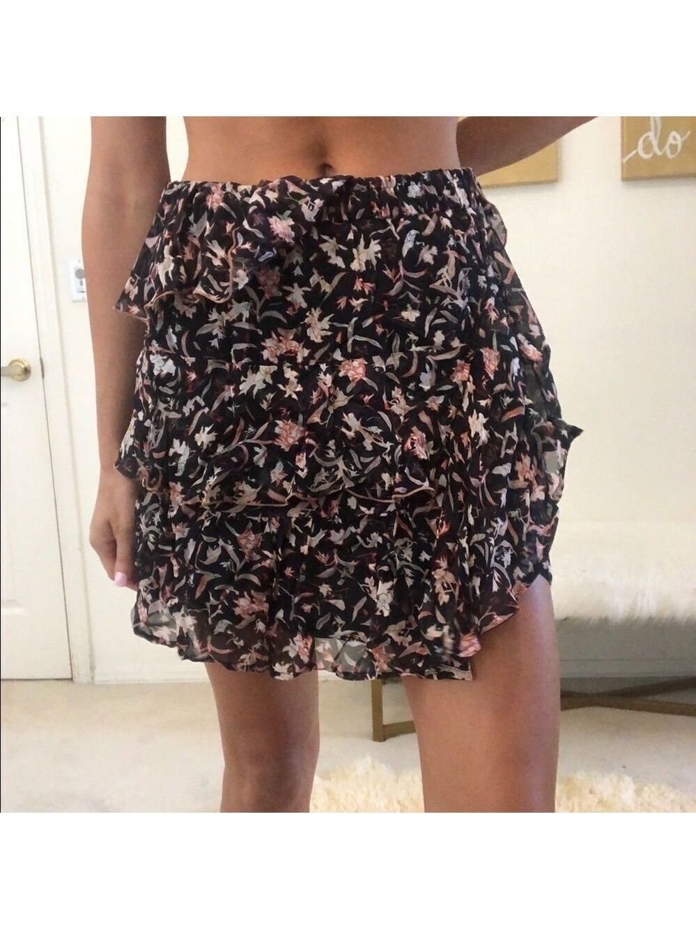 New IRO brooks floral mini skirt ruffles